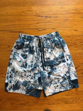 Under Armour Blue and White Tie-Dye Training Shorts